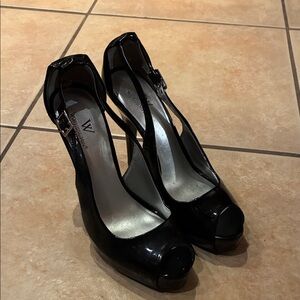 Worthington Black Peep-Toe High Heels